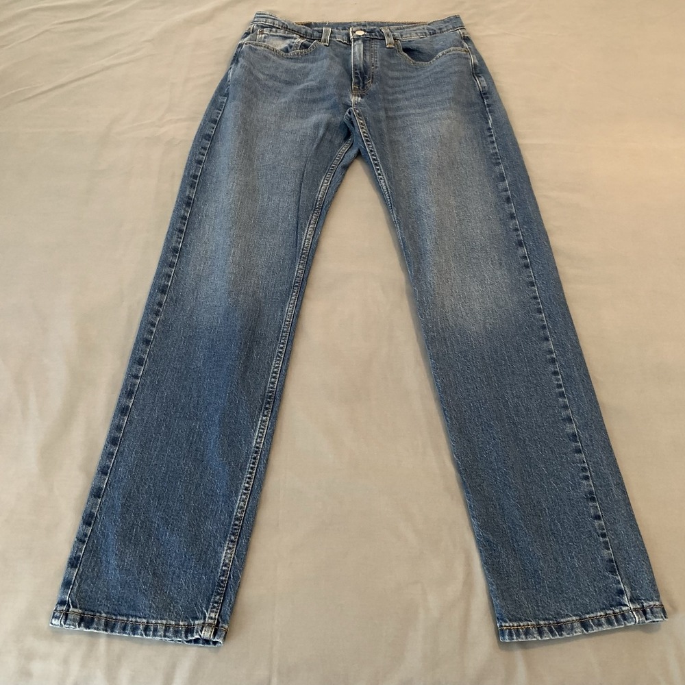 Levis 505 Jeans Mens 32x34 Blue Medium Wash Regular Straight Stretch Denim Rodeo